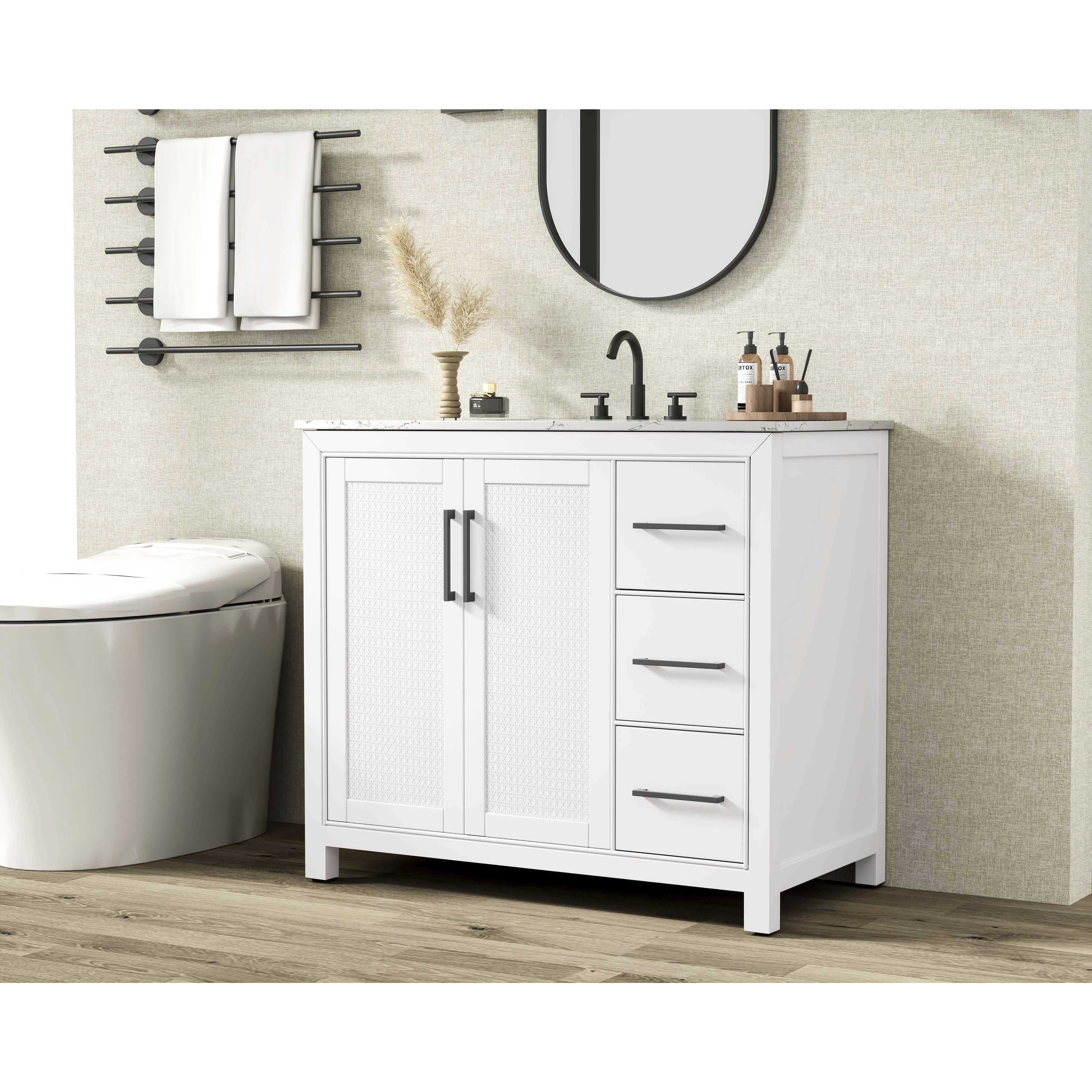 Alina 42 X 34 inch White Bathroom Vanity Cabinet