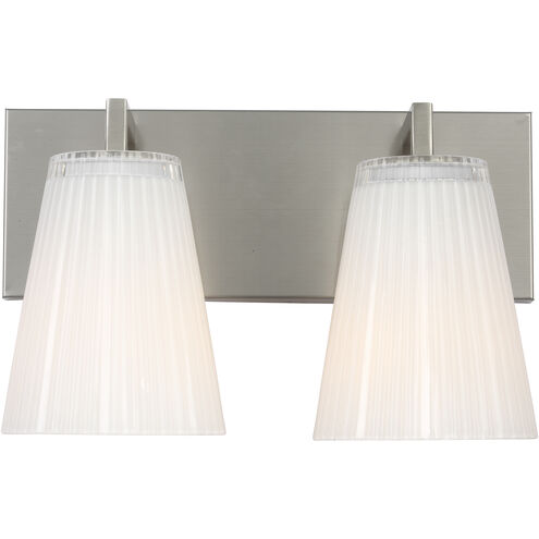 Upson 2 Light 12 inch Brushed Nickel Vanity Light Wall Light, Medium