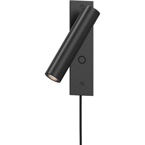 Haim LED 1.5 inch Textured Black ADA Wall Sconce Wall Light, Plug-In