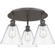 Berkshire 3 Light 19.75 inch Oil Rubbed Bronze Flush Mount Ceiling Light in Clear