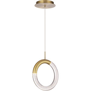 Ringlet LED 8 inch Aged Brass Pendant Ceiling Light, dweLED