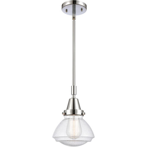 Franklin Restoration Olean LED 7 inch Polished Chrome Mini Pendant Ceiling Light in Seedy Glass