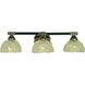Stonebridge 3 Light 22 inch Antique Brass and Matte Black Sconce Wall Light