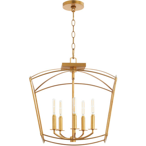 Mantle 5 Light 18.5 inch Gold Leaf Dual Mount Pendant Ceiling Light