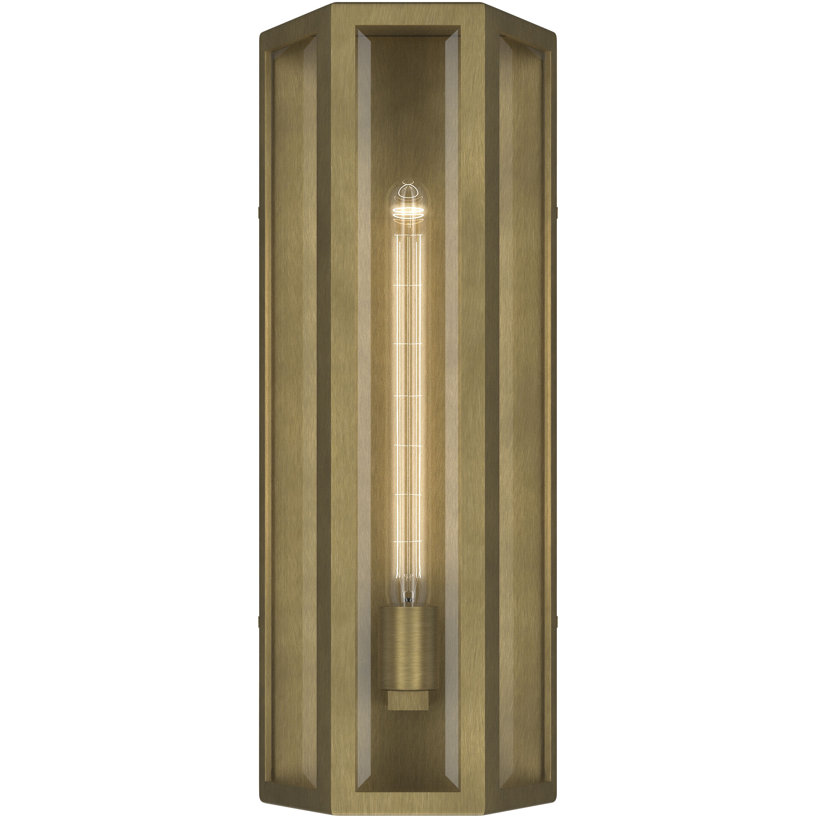 Berens 1 Light 20 inch Natural Brass Outdoor Wall Light
