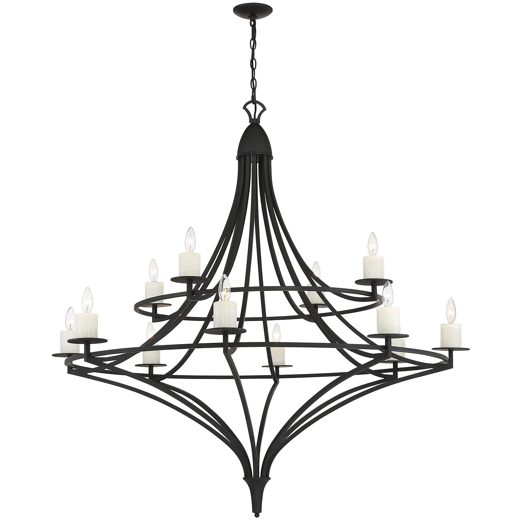 Director 12 Light 50 inch Matte Black Chandelier Ceiling Light