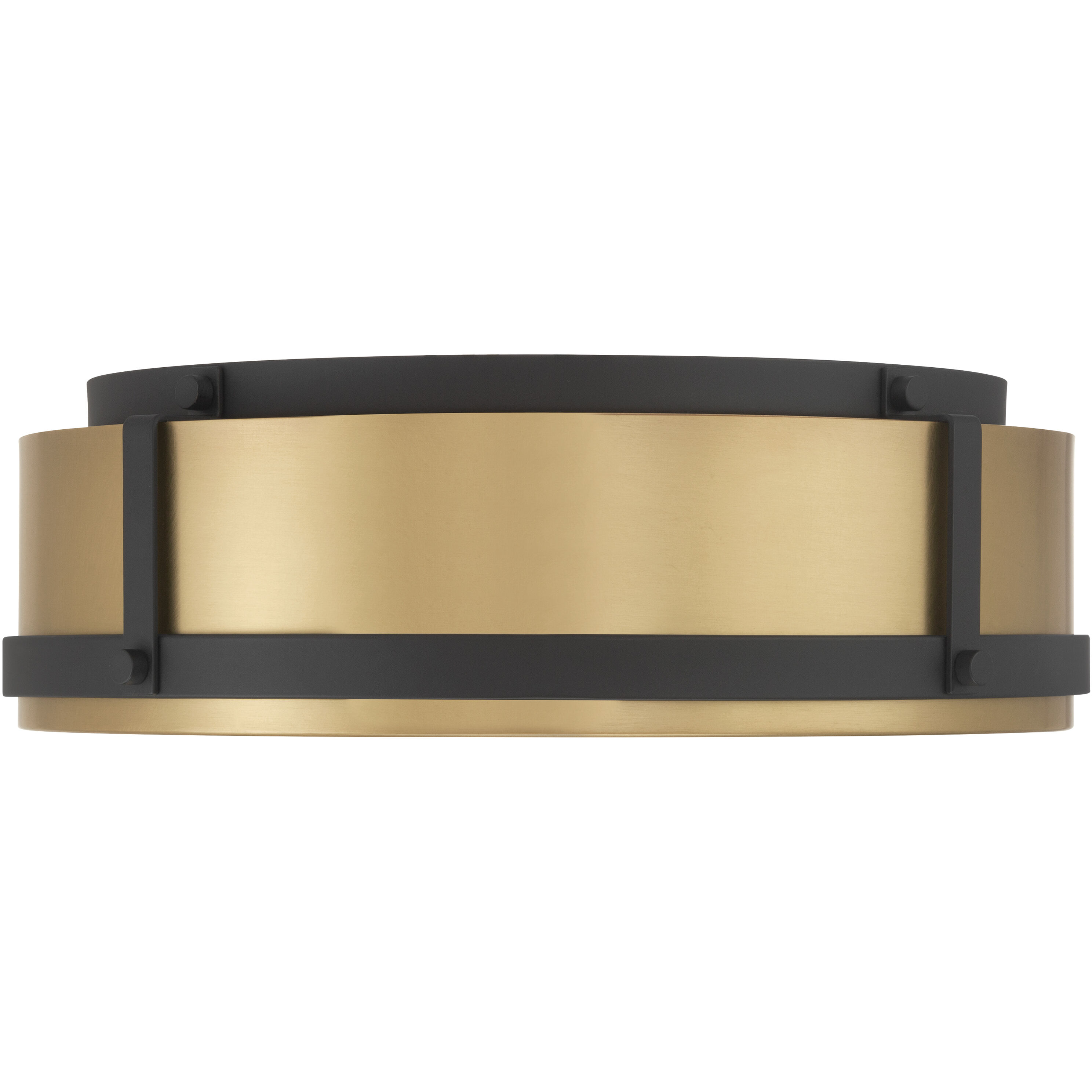 Lynca LED 13.75 inch Legacy Brass and Dark Matte Black Flush Mount Ceiling Light