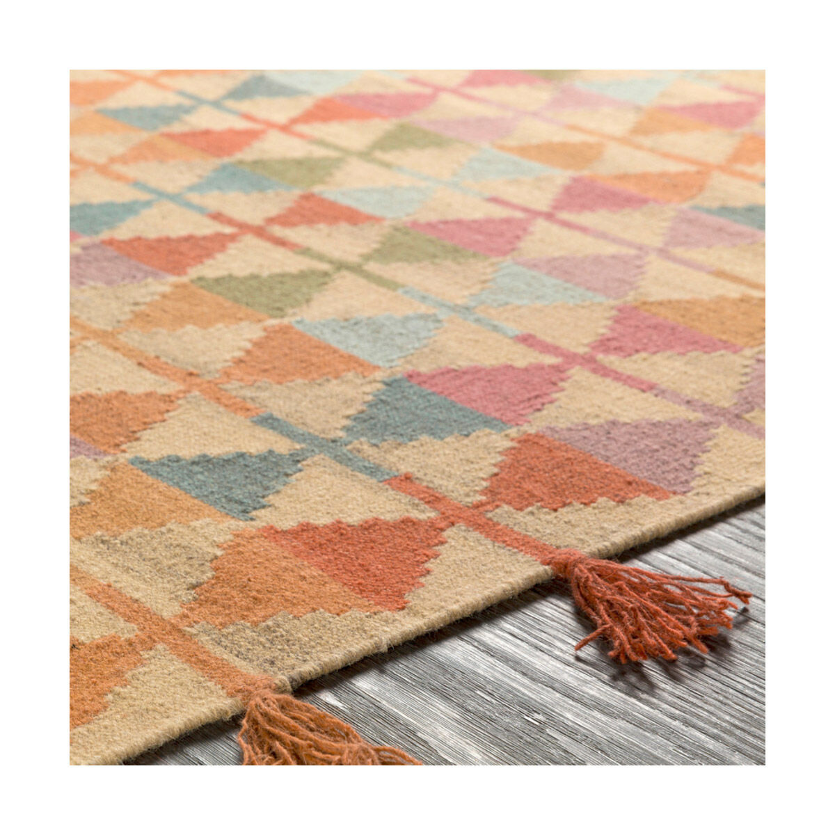 Adia 36 X 24 inch Rust/Dark Green/Sage/Khaki/Rose/Mauve/Camel Rugs, Rectangle