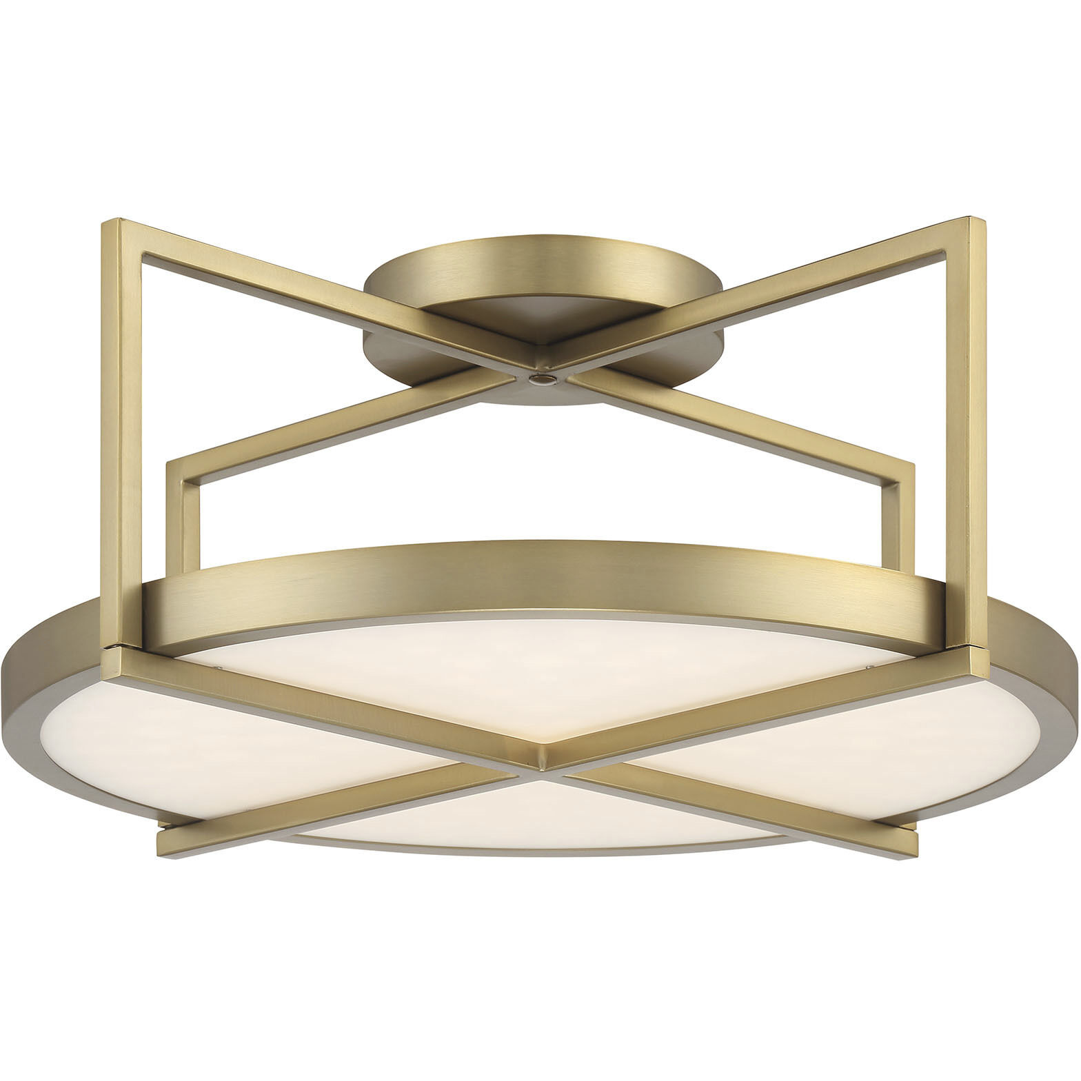 Boada LED 18 inch Soft Brass Semi Flush Ceiling Light