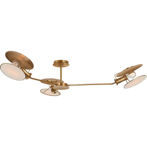 Thomas O'Brien Osiris 3 Light 47 inch Hand-Rubbed Antique Brass Semi-Flush Mount Ceiling Light, Large