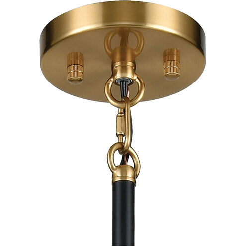 McKees 6 Light 26 inch Matte Black with Satin Brass Chandelier Ceiling Light