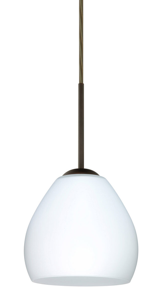 Bolla LED Bronze Pendant Ceiling Light in Opal Matte Glass