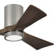 Atlas Irene-3HLK 42 inch Brushed Nickel with Walnut Tone Blades Ceiling Mount Paddle Fan, Flush Mounted