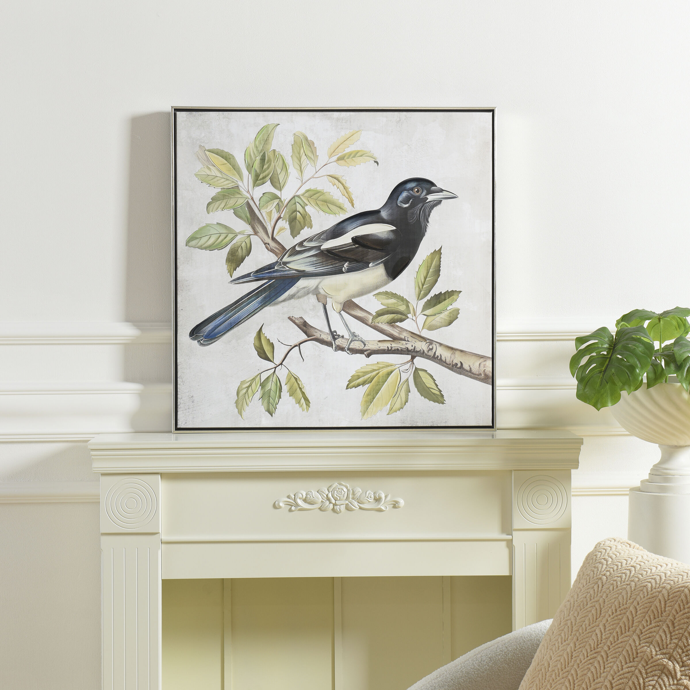 Birdsong Blue and Green and Cream Wall Art