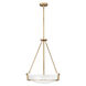 Hathaway LED 21 inch Heritage Brass Pendant Ceiling Light in Etched White