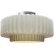 Radiance Collection - Pleated Tier 1 Light 16.5 inch Matte White and Brushed Nickel Semi-Flush Ceiling Light in Replaceable Bulb, 16.5W x 8H, Form+Finish+Function