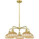 Ballston Bristol Natural II 5 Light 27.5 inch Satin Gold Chandelier Ceiling Light