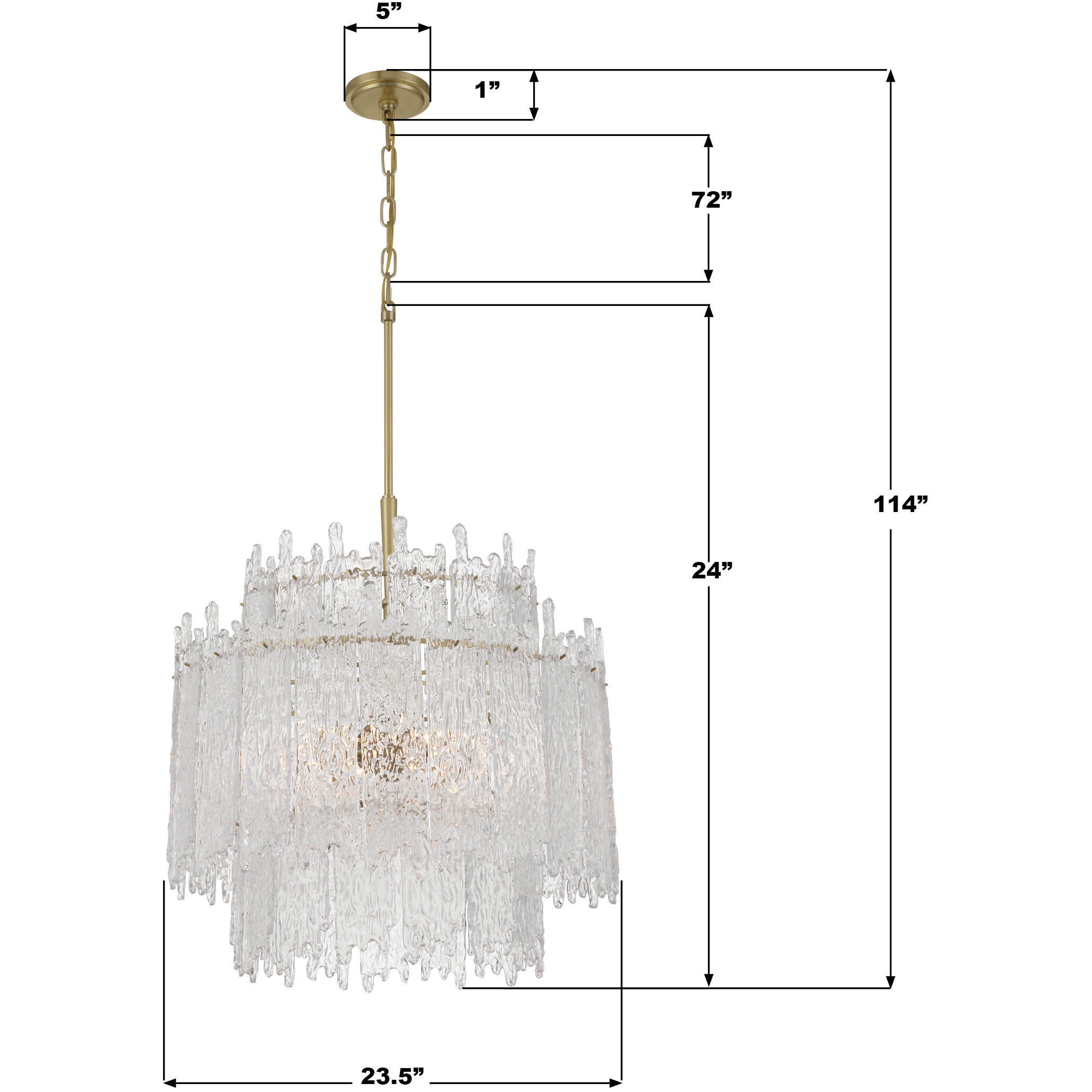 Ackerly 8 Light 23.5 inch Aged Brass Chandelier Ceiling Light