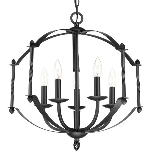 Greyson 5 Light 21.5 inch Matte Black Chandelier Ceiling Light