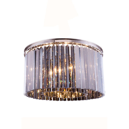 Sydney 8 Light 26 inch Polished Nickel Flush Mount Ceiling Light in Silver Shade, Urban Classic