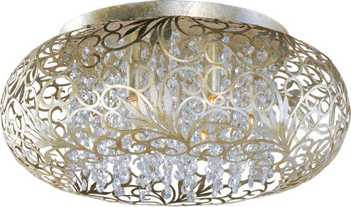 Arabesque 7 Light 18 inch Golden Silver Flush Mount Ceiling Light in 50, Beveled Crystal, G9 Frost Xenon