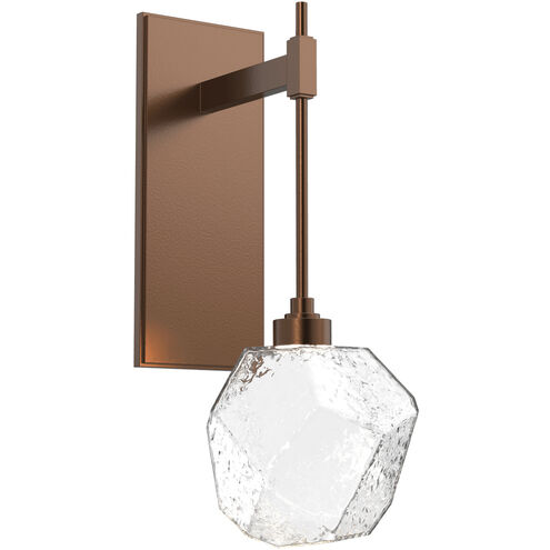 Gem LED 6.3 inch Burnished Bronze Indoor Sconce Wall Light in 3000K LED, Clear, Tempo