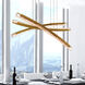 Saber LED 50 inch Brass Chandelier Ceiling Light