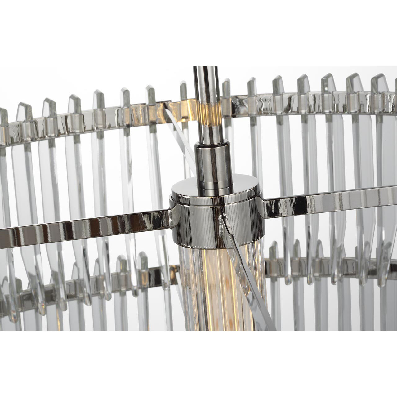 Waterford Killarney LED 32 inch Polished Nickel Layered Drum Chandelier Ceiling Light