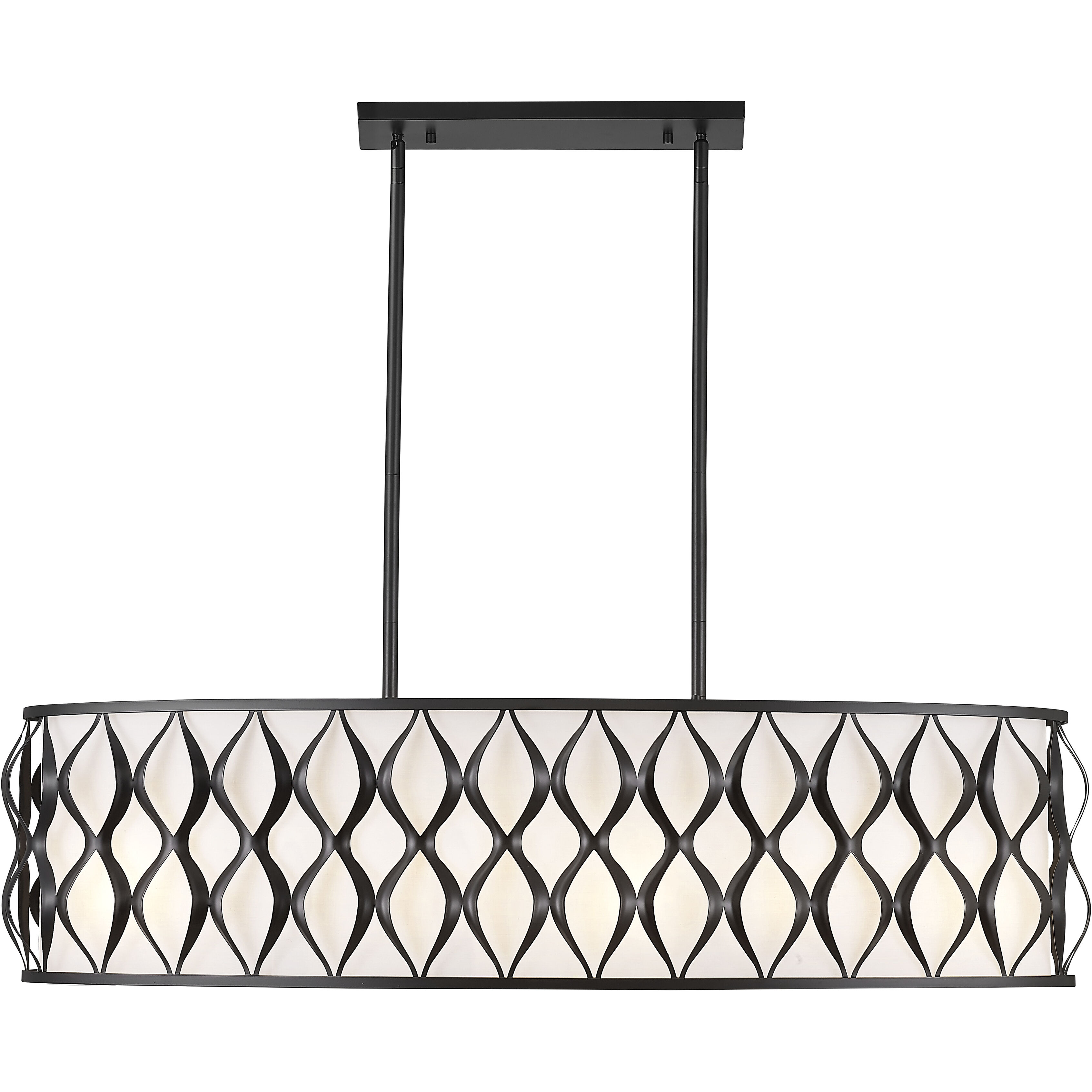 Harden 10 Light 43 inch Matte Black Linear Chandelier Ceiling Light