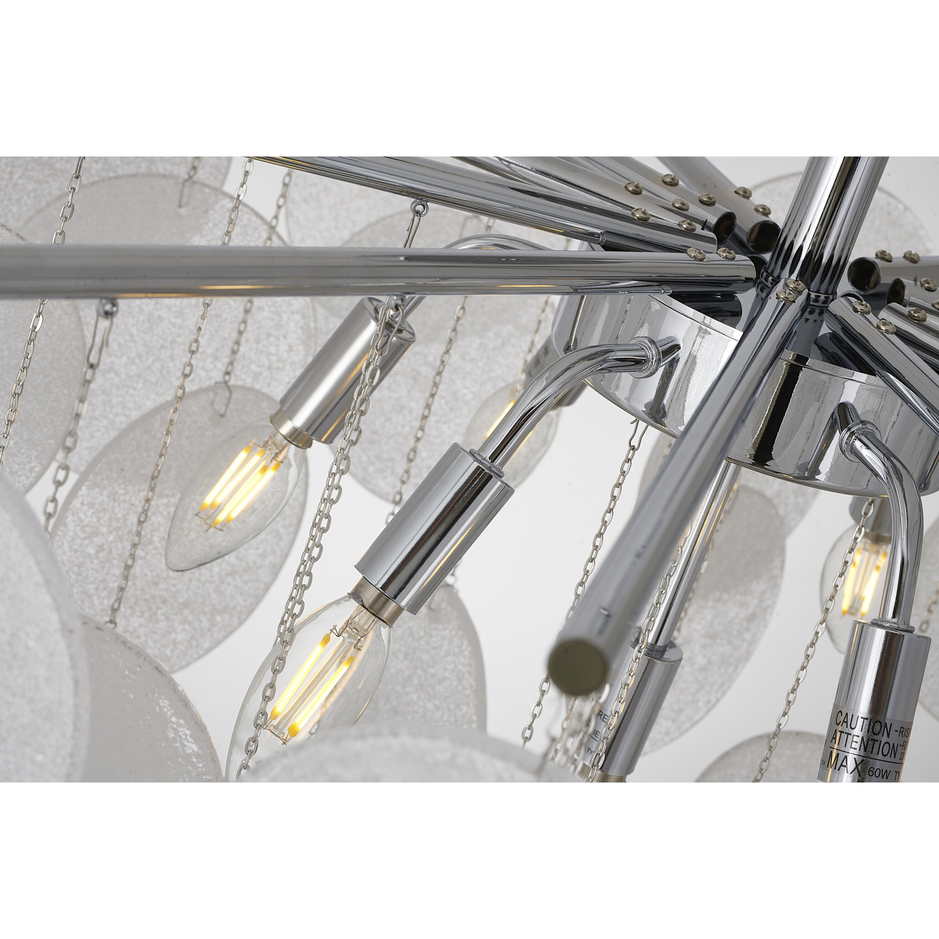 Canada 7 Light 30 inch Chrome Semi Flush Mount Ceiling Light