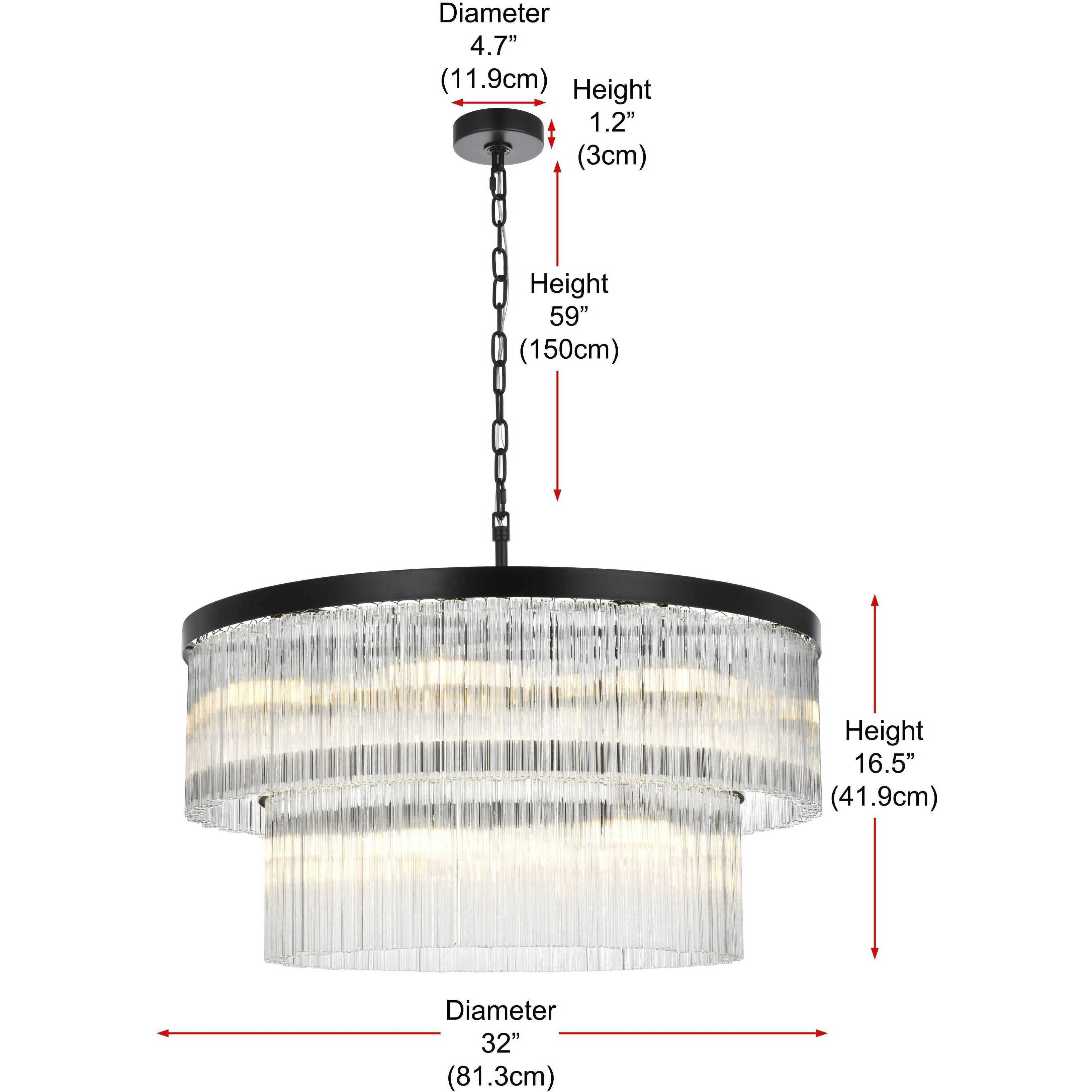 Harlow 14 Light 32 inch Black Chandelier Ceiling Light