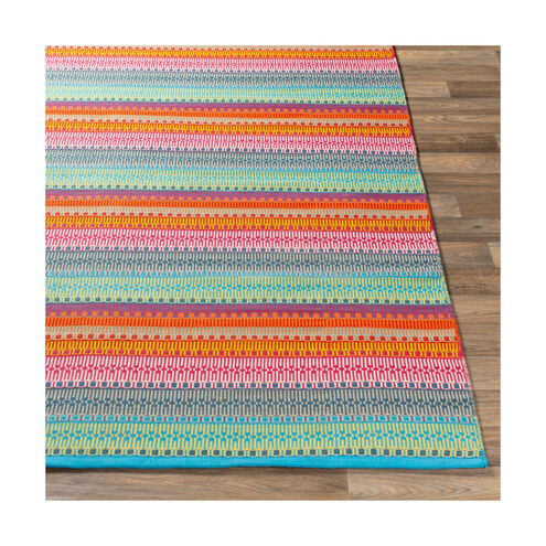 Maritime 36 X 24 inch Bright Pink/Sky Blue/Saffron/Charcoal/Coral Outdoor Rug, Rectangle
