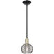 Athens Deco Swirl 1 Light 5.88 inch Black Antique Brass Mini Pendant Ceiling Light