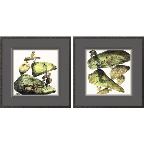 Big Rock Little Rock Green and Brown and Multi and Yellow Framed Art