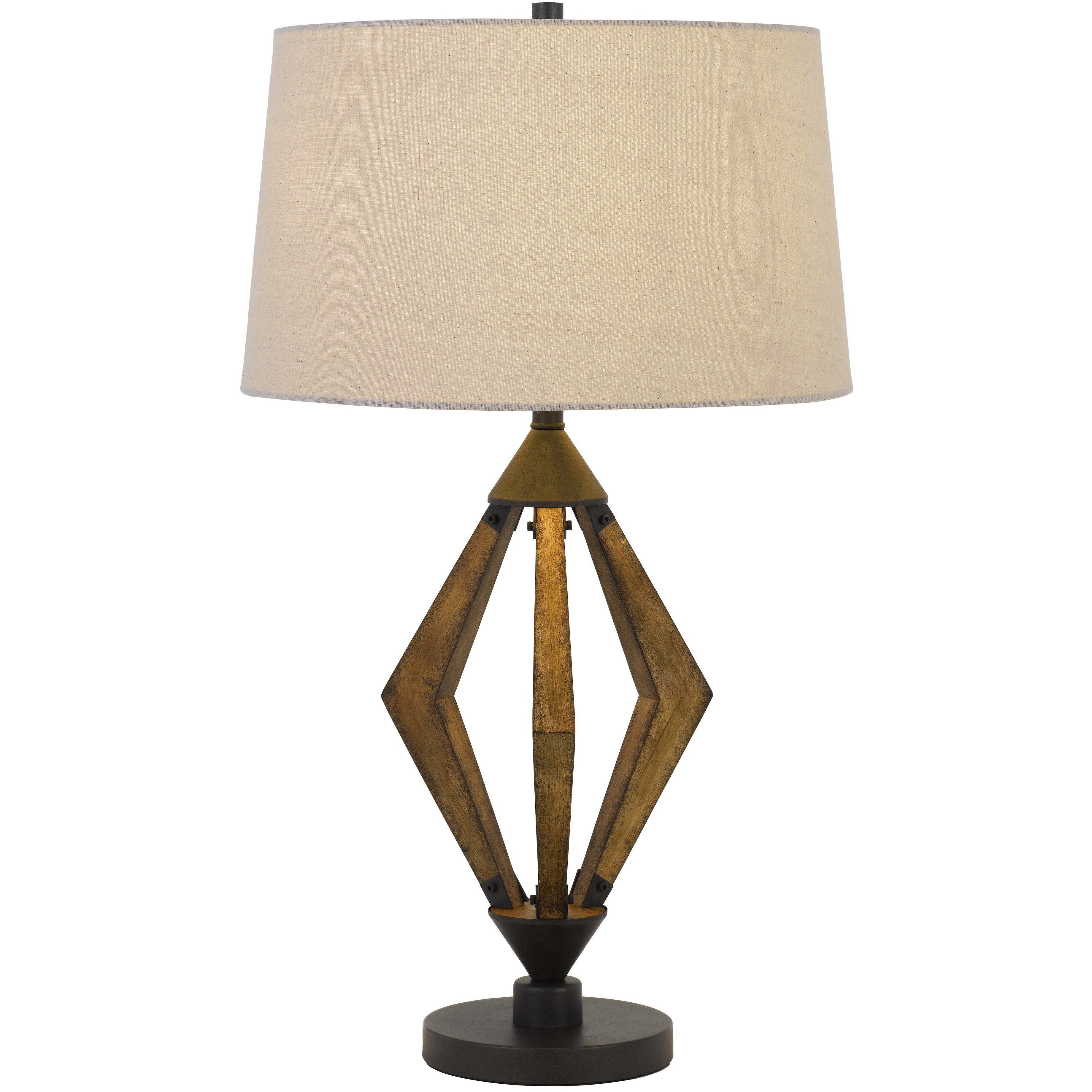 Valence 29 inch 150 watt Black and Pine Wood Table Lamp Portable Light