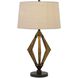 Valence 29 inch 150 watt Black and Pine Wood Table Lamp Portable Light