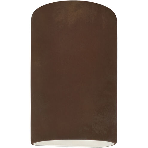 Ambiance Cylinder LED 9.5 inch Real Rust Outdoor Wall Sconce, Small