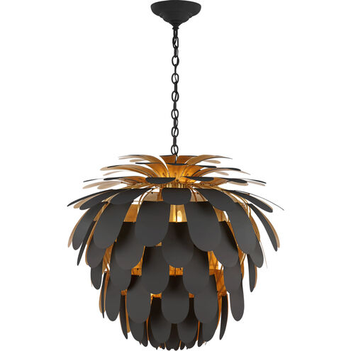 Chapman & Myers Cynara 6 Light 36.5 inch Matte Black and Gild Chandelier Ceiling Light, Grande