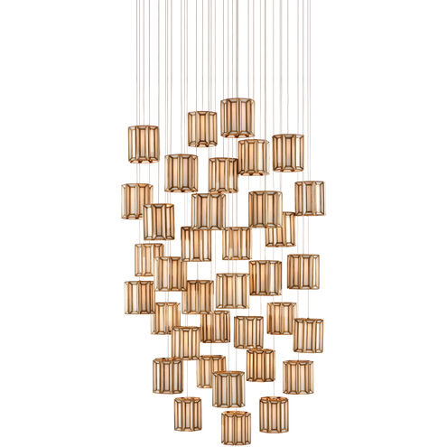 Daze 36 Light 36.5 inch Antique Brass/White/Painted Silver Multi-Drop Pendant Ceiling Light