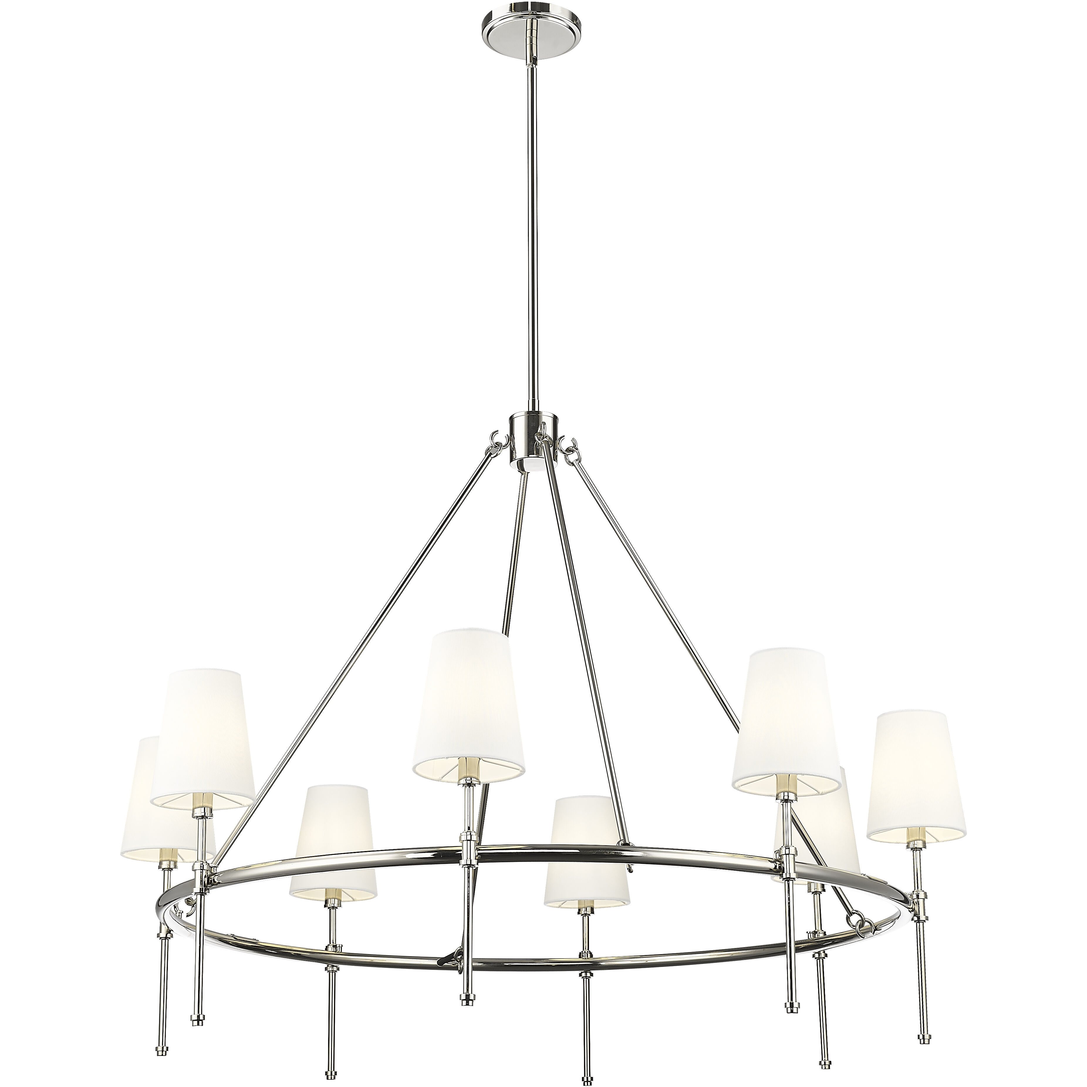 Adorra 8 Light 40 inch Polished Nickel Chandelier Ceiling Light