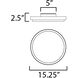 Float LED 15.25 inch Black Flush Mount Ceiling Light