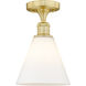 Berkshire 1 Light 8 inch Satin Gold Semi-Flush Mount Ceiling Light
