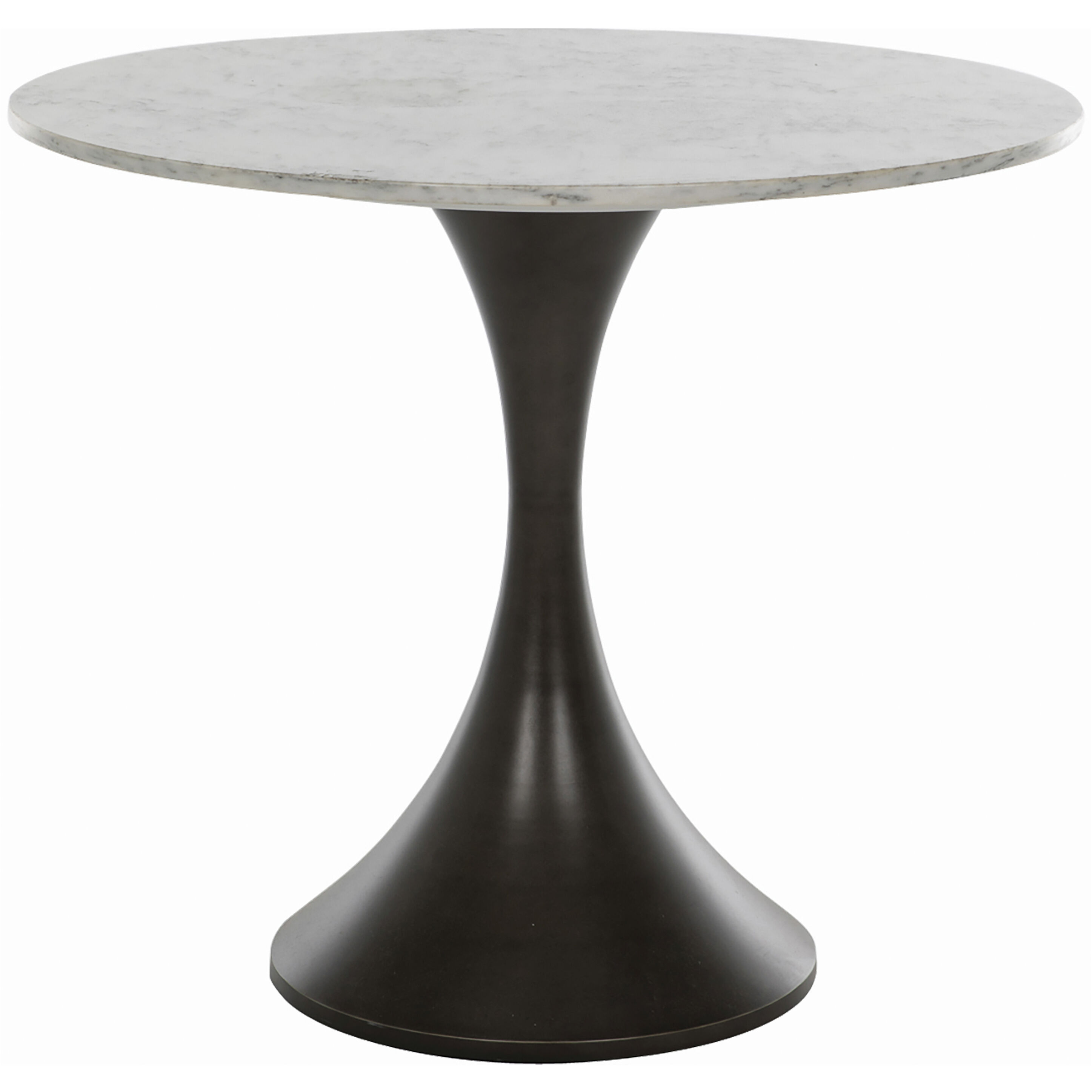Cortez White & Gold Flecked Marble and Burnished Bronze Bistro Table
