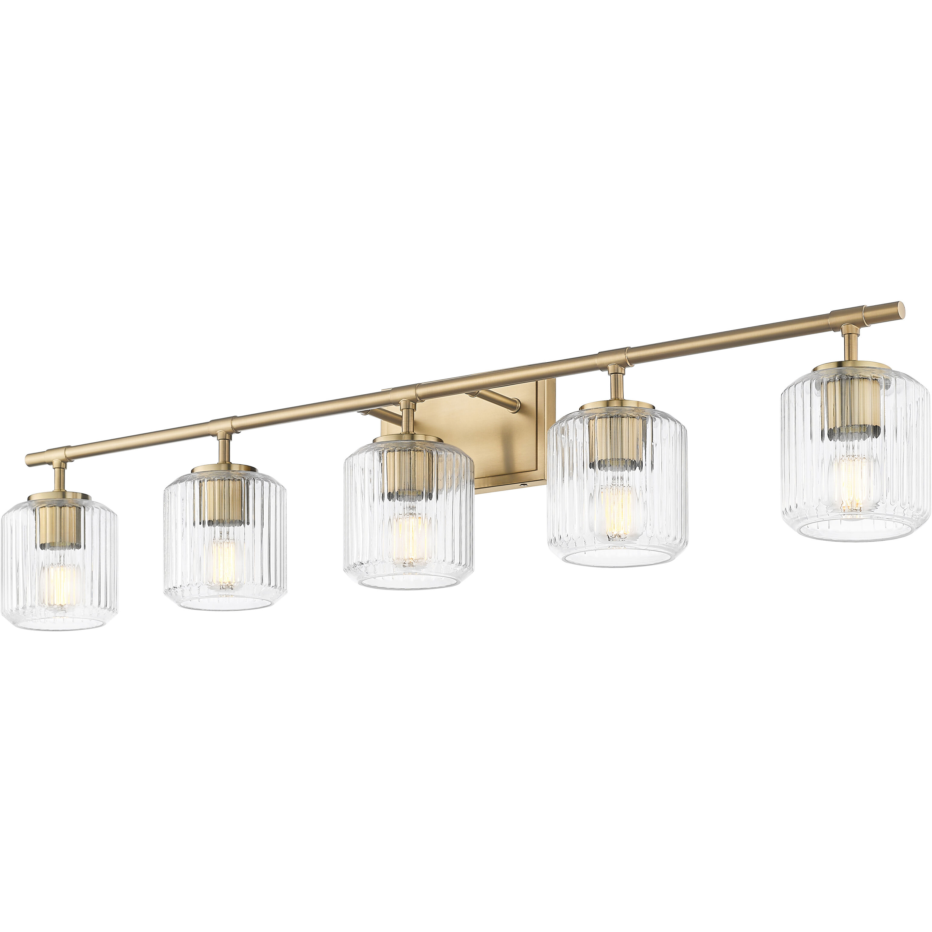 Landon 5 Light 42 inch Modern Gold Vanity Wall Light