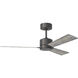 Rozzen 44 inch Aged Pewter with Light Grey Weathered Oak Blades Indoor/Outdoor Ceiling Fan