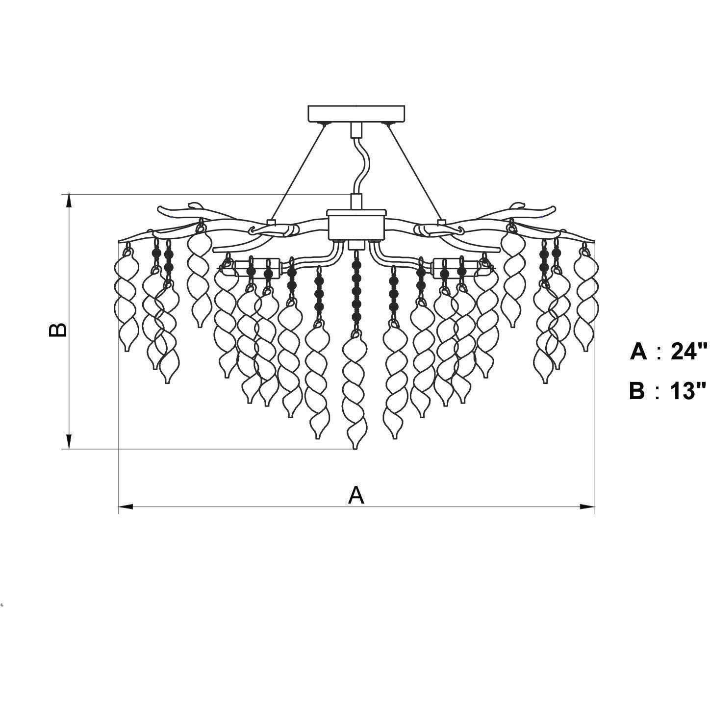 Rainier 4 Light 24 inch Silver Mist Semi-Flush Mount Ceiling Light