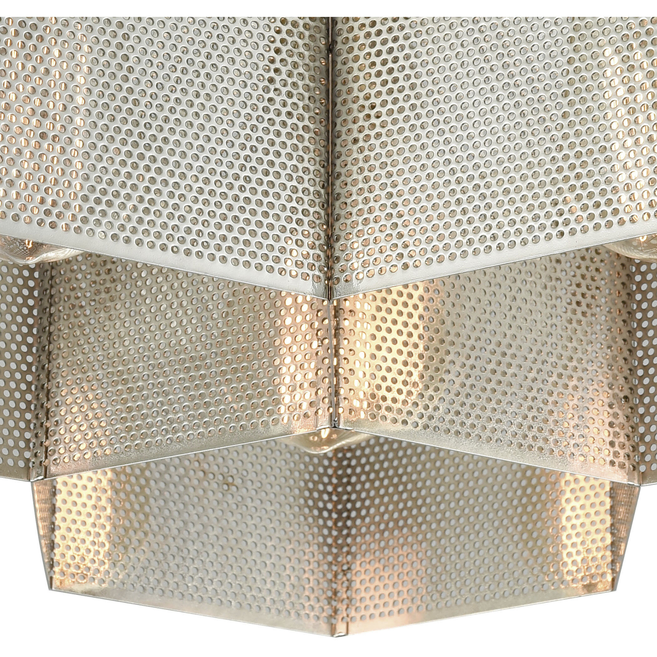 Compartir 3 Light 15 inch Satin Brass with Satin Nickel Semi Flush Mount Ceiling Light