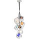 Nest 8 Light 16 inch Silver Pendant Ceiling Light in Amber Studio Glass