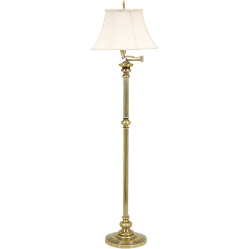 Newport 61 inch 150 watt Antique Brass Floor Lamp Portable Light