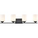 Durham 4 Light 31.13 inch Matte Black Bathroom Vanity Light Wall Light